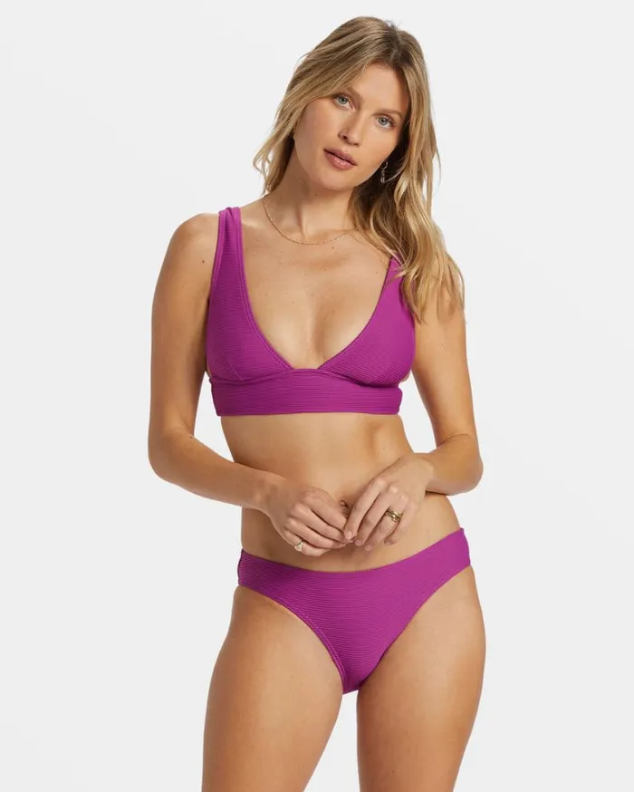 Billabong Tanlines Remi Plunge Bikini Top Berry Bliss Womens Bikini Tops