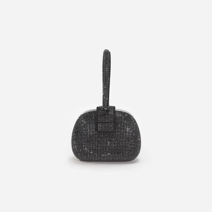 Black Rhinestone Top Handle Clutch Bag Women Self Portrait Mini Black Rhinestone Top Handle Clutch Bag Women Self Portrait Mini