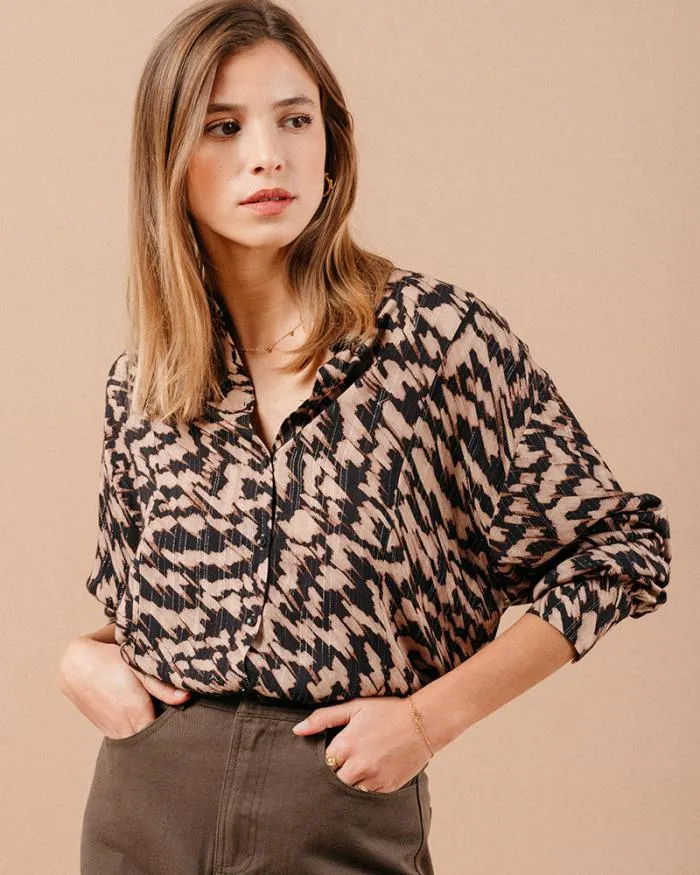 BLOUSE NOIR MAGDA Shop Grace and Mila Patterned Blouses