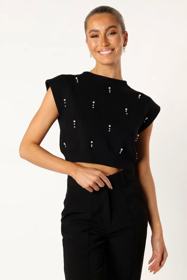 Blouses and Shirts Women Petal and Pup Malani Beaded Top Black