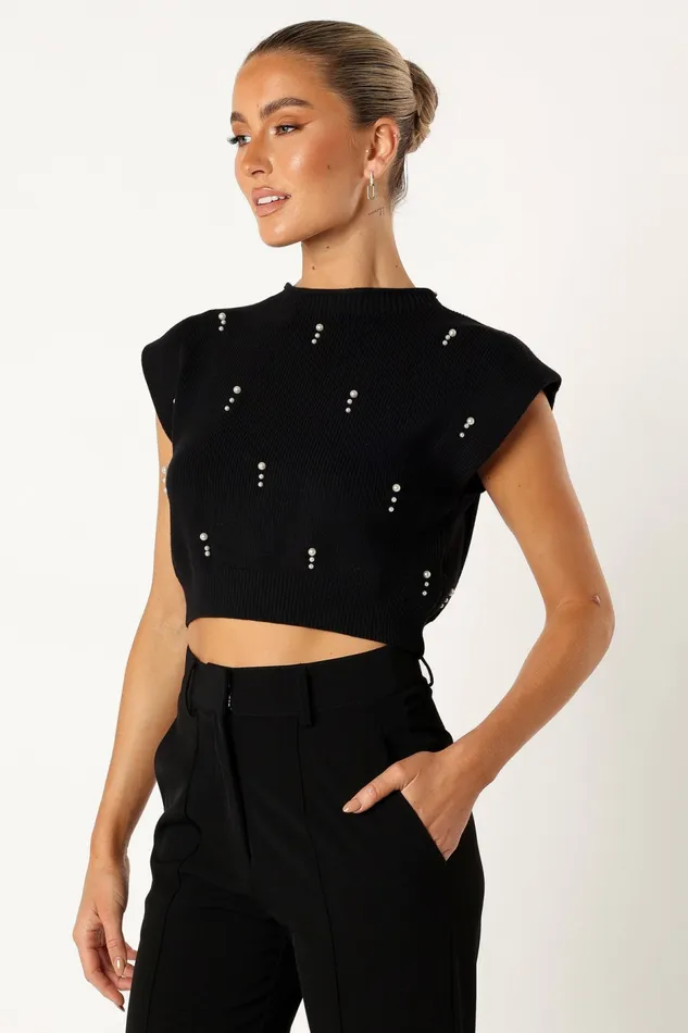 Blouses and Shirts Women Petal and Pup Malani Beaded Top Black