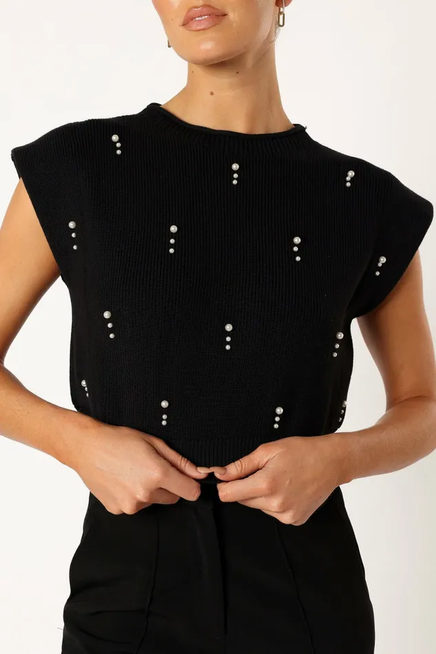 Blouses and Shirts Women Petal and Pup Malani Beaded Top Black