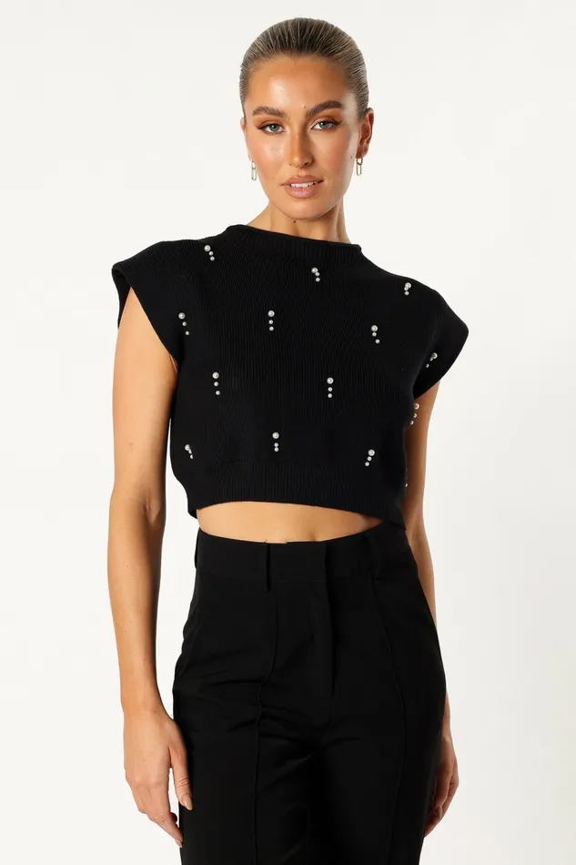 Blouses and Shirts Women Petal and Pup Malani Beaded Top Black