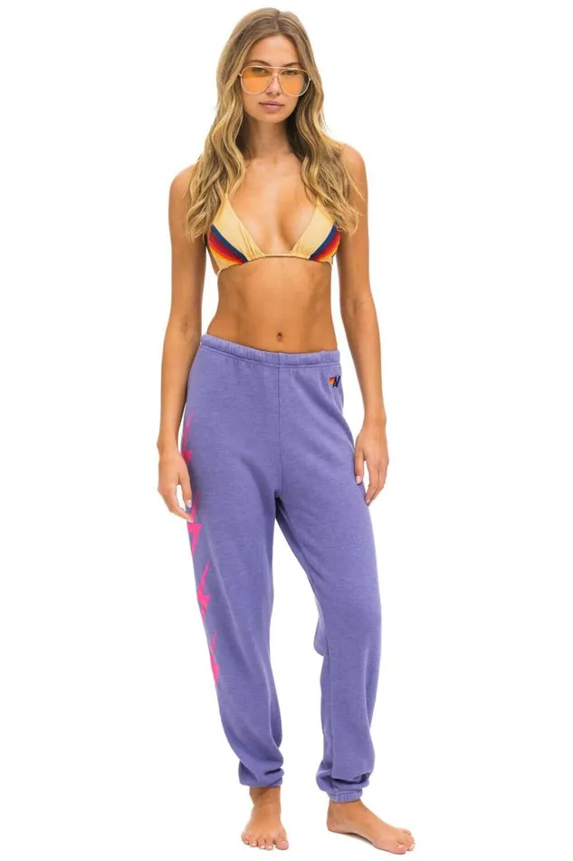 Bolt 4 Sweatpants 8211 Lavender Neon Pink Women Aviator Nation Sweatpants