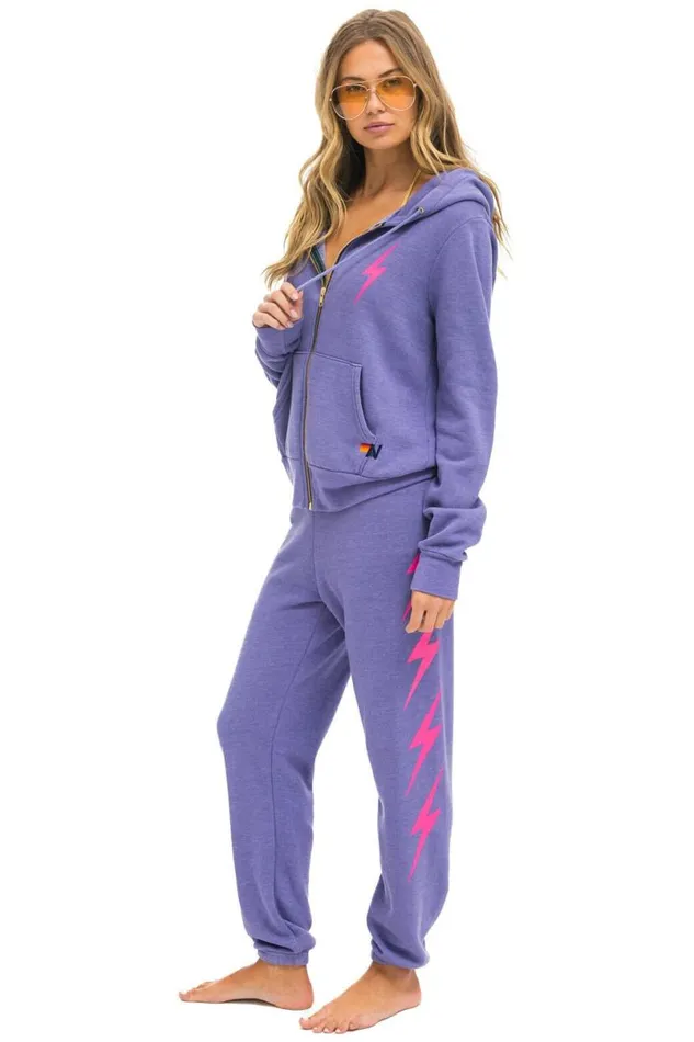 Bolt 4 Sweatpants 8211 Lavender Neon Pink Women Aviator Nation Sweatpants