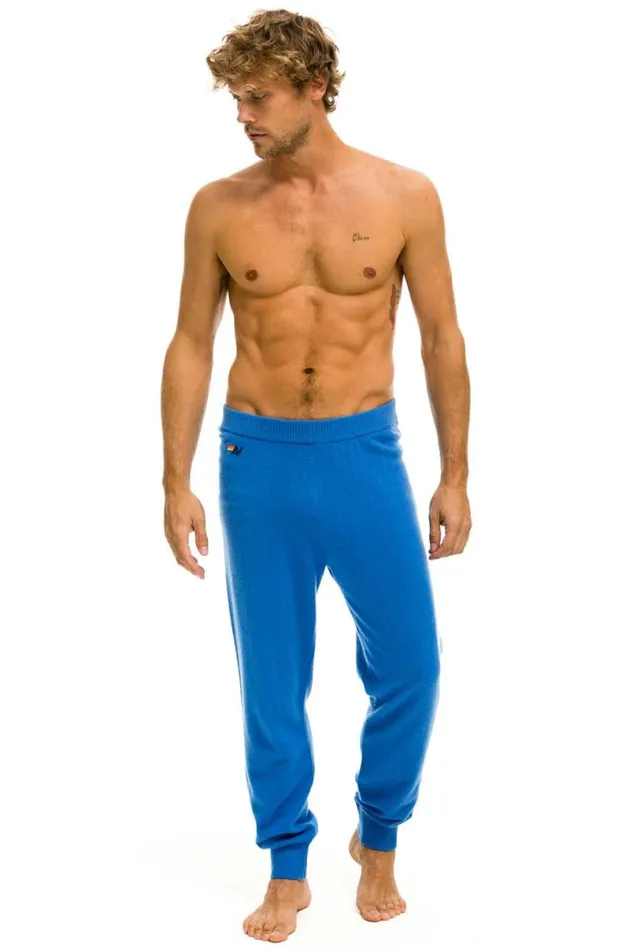 Bolt Cashmere Light Sweater Pant Vintage Blue Gold Bolt Men Aviator Nation Sweatpants