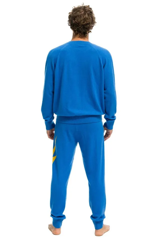 Bolt Cashmere Light Sweater Pant Vintage Blue Gold Bolt Men Aviator Nation Sweatpants
