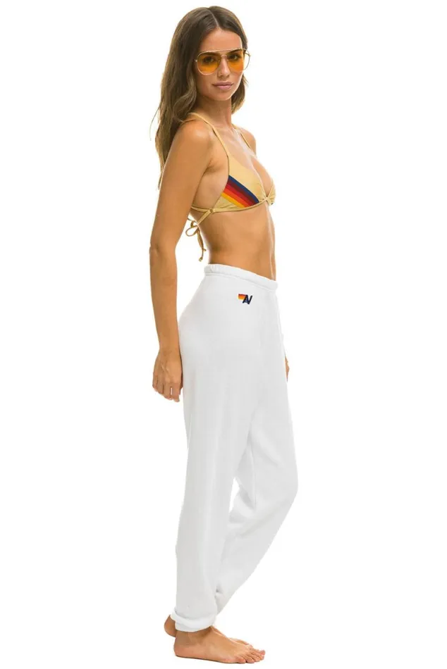 Bolt Stitch Sweatpants 8211 White Black Women Aviator Nation Sweatpants