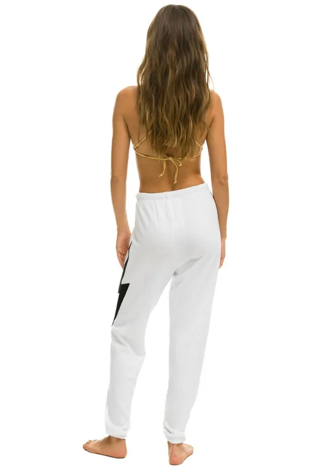 Bolt Stitch Sweatpants 8211 White Black Women Aviator Nation Sweatpants