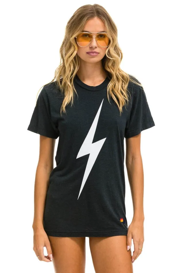 Bolt Tee 8211 Charcoal WomenMen Aviator Nation Tees