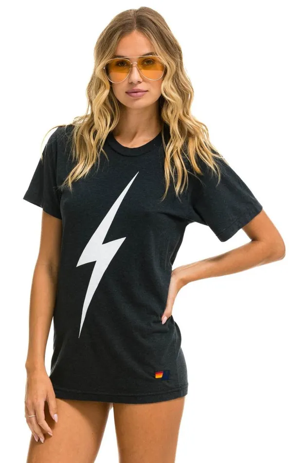 Bolt Tee 8211 Charcoal WomenMen Aviator Nation Tees