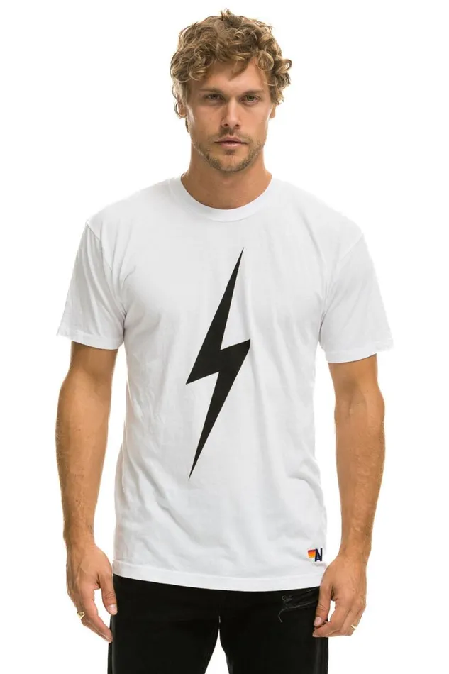 Bolt Tee 8211 White WomenMen Aviator Nation Tees