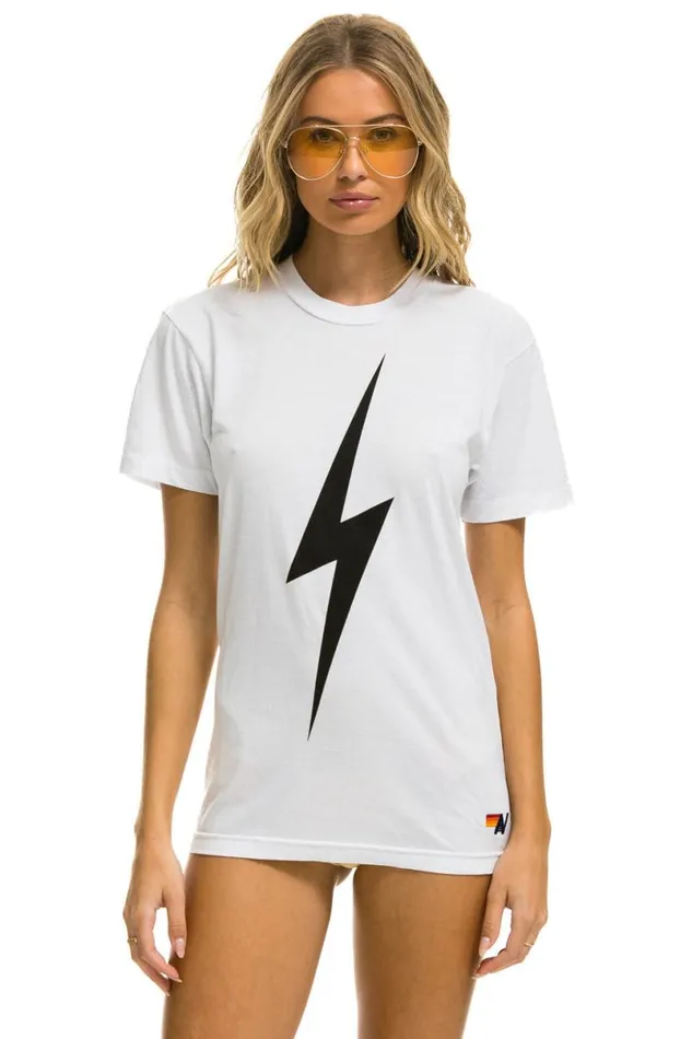 Bolt Tee 8211 White WomenMen Aviator Nation Tees
