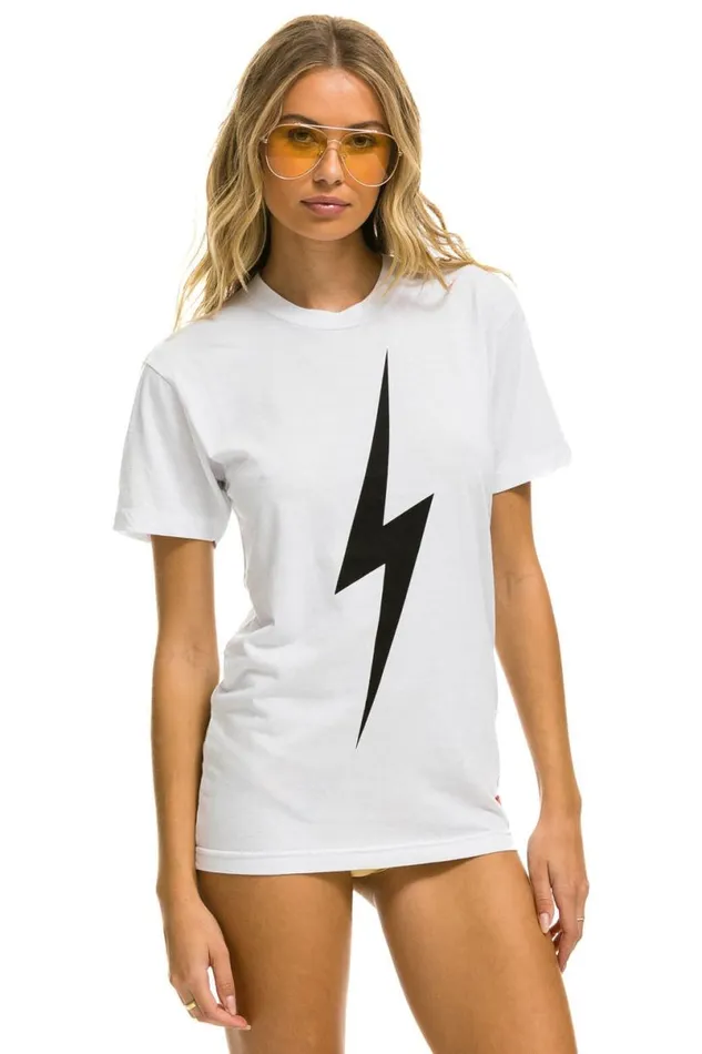 Bolt Tee 8211 White WomenMen Aviator Nation Tees