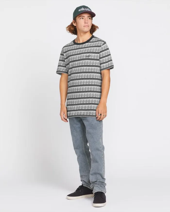 Bone Stamp Crew Short Sleeve Shirt 8211 Stone Mens Volcom Shirts and Flannels