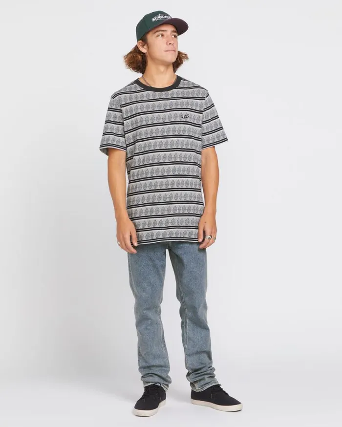 Bone Stamp Crew Short Sleeve Shirt 8211 Stone Mens Volcom Shirts and Flannels