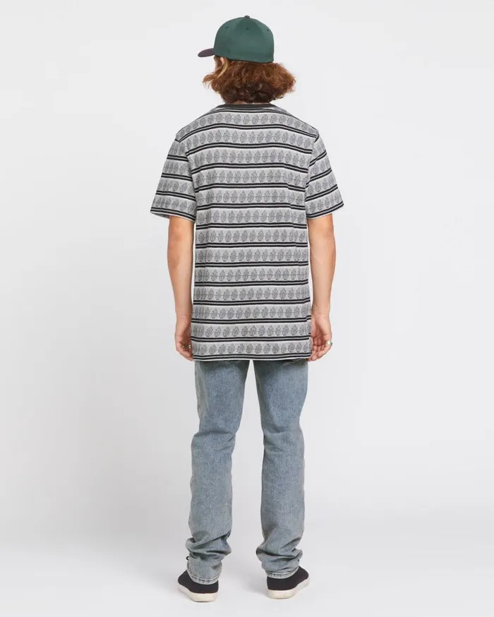 Bone Stamp Crew Short Sleeve Shirt 8211 Stone Mens Volcom Shirts and Flannels