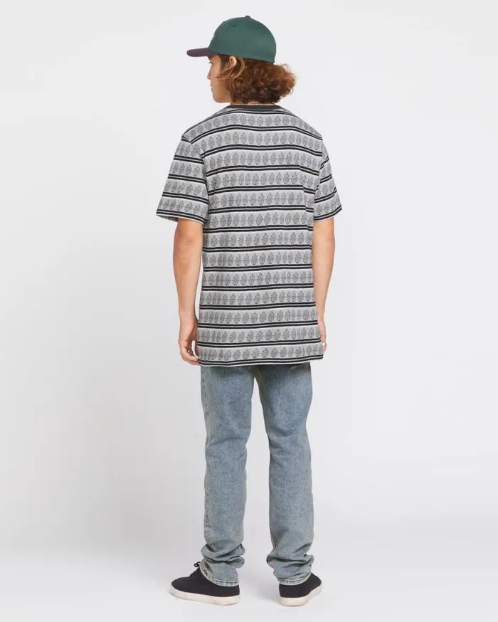 Bone Stamp Crew Short Sleeve Shirt 8211 Stone Mens Volcom Shirts and Flannels