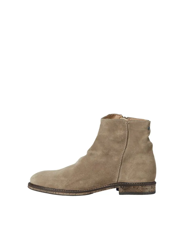 Boots JACK and JONES Mens SUEDE ZIP BOOTS Beige Greige Near Me