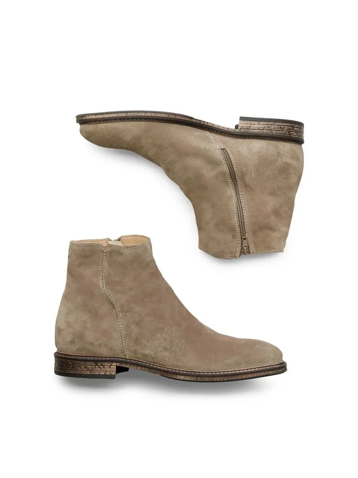 Boots JACK and JONES Mens SUEDE ZIP BOOTS Beige Greige Near Me