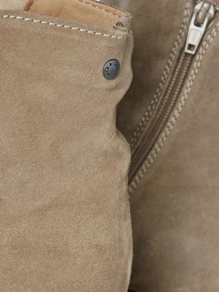 Boots JACK and JONES Mens SUEDE ZIP BOOTS Beige Greige Near Me
