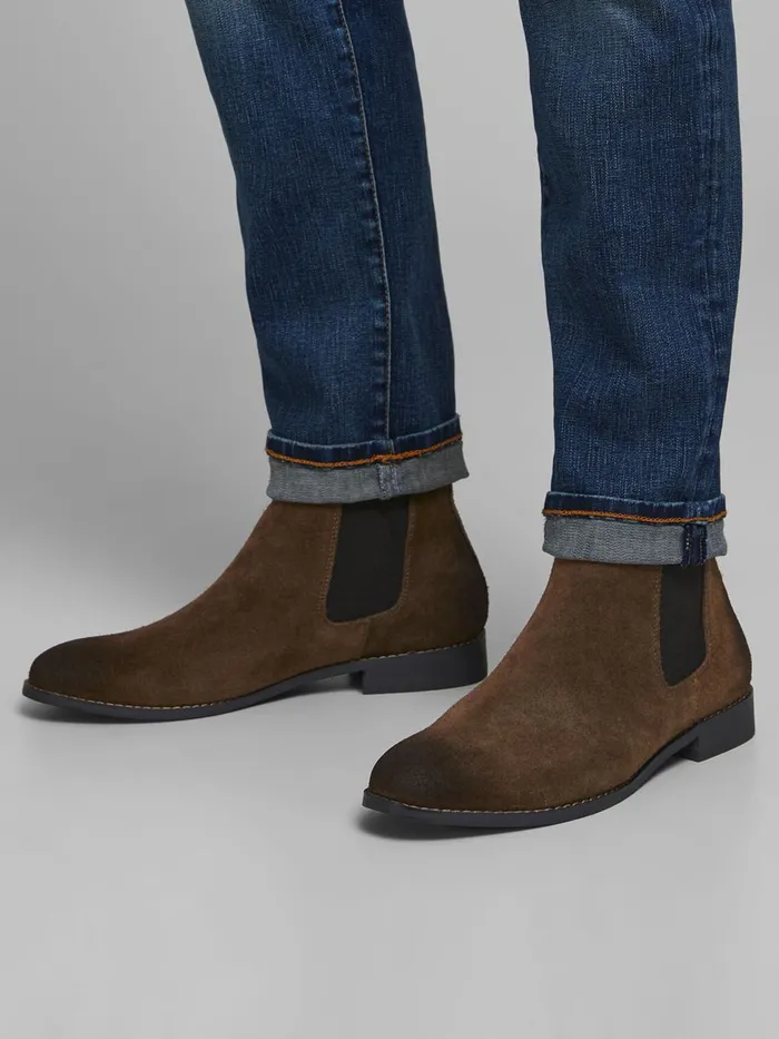 Boots JACK and JONES Mens WAXED SUEDE BOOTS Brown Java Gift 4 You