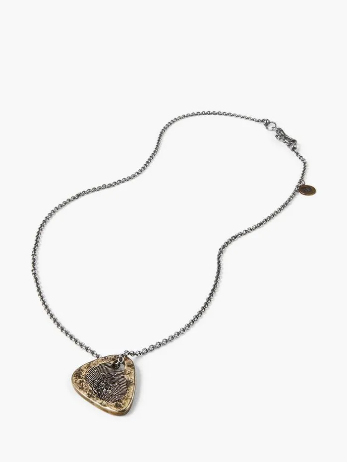 BRASS GUITAR PICK NECKLACE Brass Men John Varvatos Jewelry