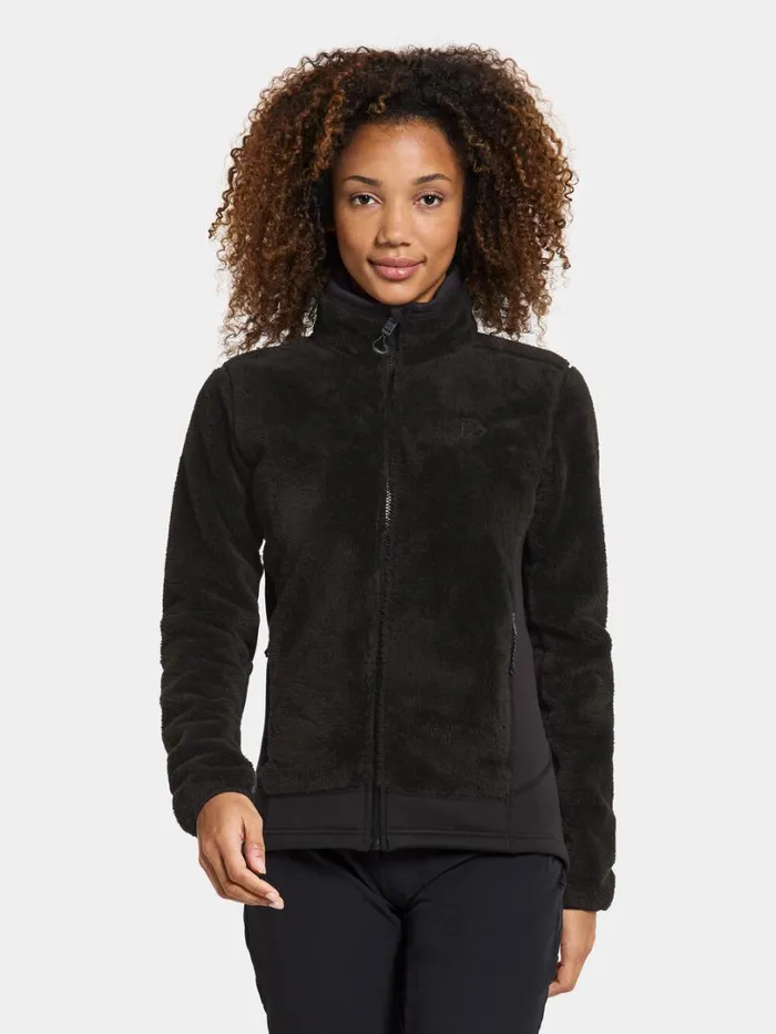 Brianna Jacket Black Women Didriksons Fleece and Midlayers