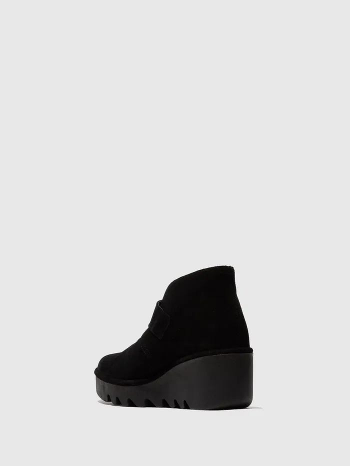 Buckle Ankle Boots BIRT397FLY OIL SUEDE BLACK Women Fly London Ankle Boots