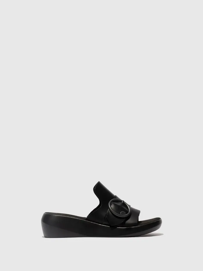 Buckle Mules BEYD925FLY BLACK Women Fly London Mules