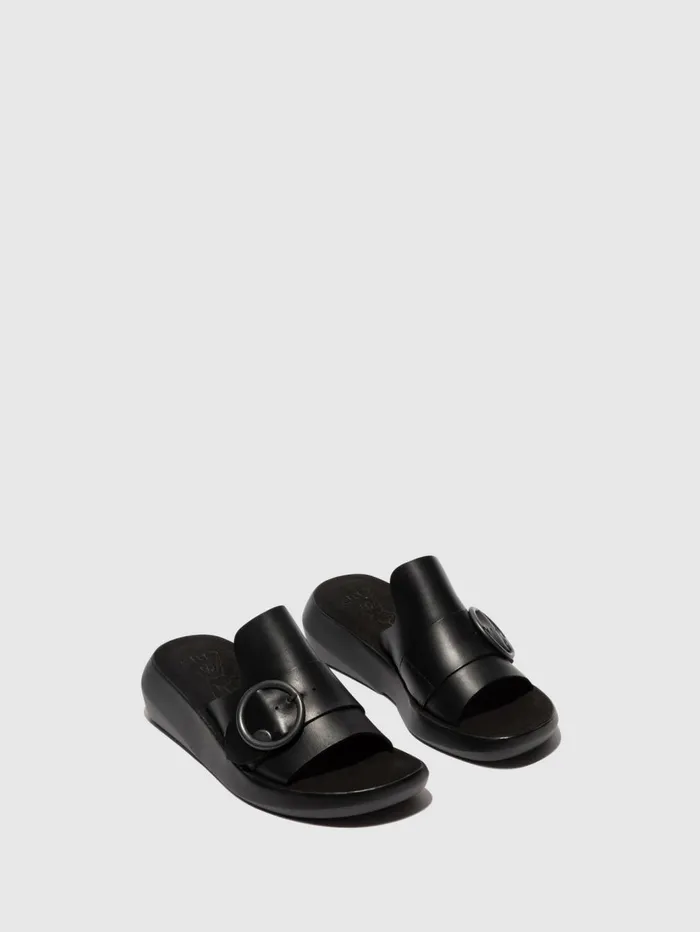 Buckle Mules BEYD925FLY BLACK Women Fly London Mules