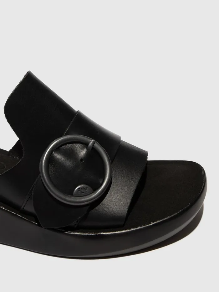 Buckle Mules BEYD925FLY BLACK Women Fly London Mules