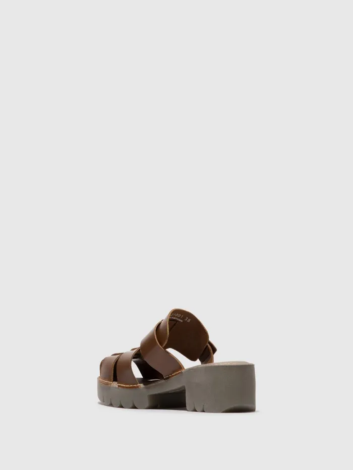 Buckle Mules ENVY521FLY CAMEL Women Fly London Mules