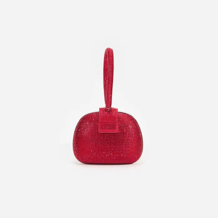 Burgundy Rhinestone Top Handle Clutch Bag Women Self Portrait Clutch Bags Burgundy Rhinestone Top Handle Clutch Bag Women Self Portrait Clutch Bags