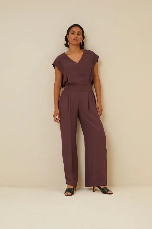 ByBar Blouses Vrouwelijk Cathy Viscose Blouse Huckleberry