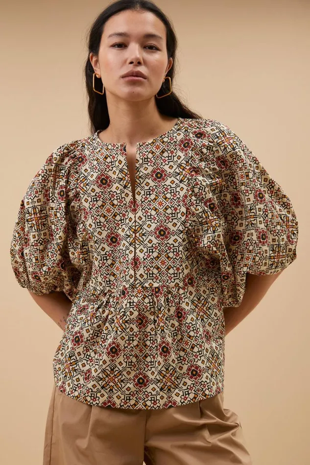 ByBar Blouses Vrouwelijk Gabie Rohin Blouse Rohin Print ByBar Blouses Vrouwelijk Gabie Rohin Blouse Rohin Print