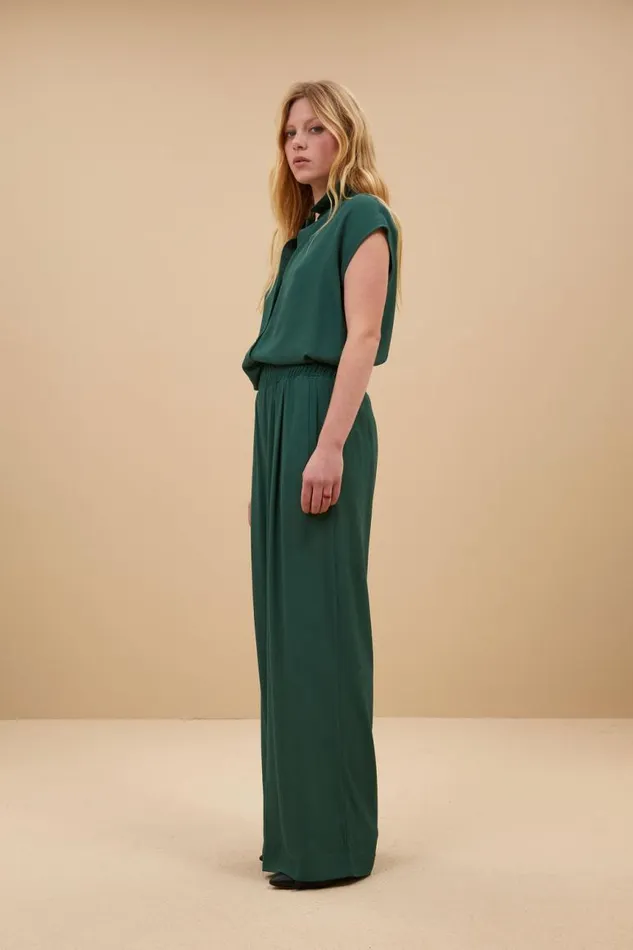 ByBar Blouses Vrouwelijk Kiek Viscose Top Deep Green