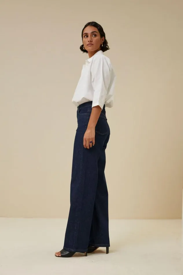 ByBar Broeken Vrouwelijk Lina Pant Dark Denim