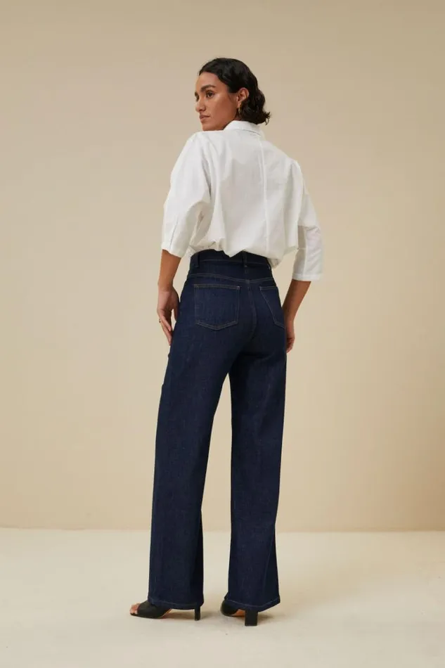 ByBar Broeken Vrouwelijk Lina Pant Dark Denim