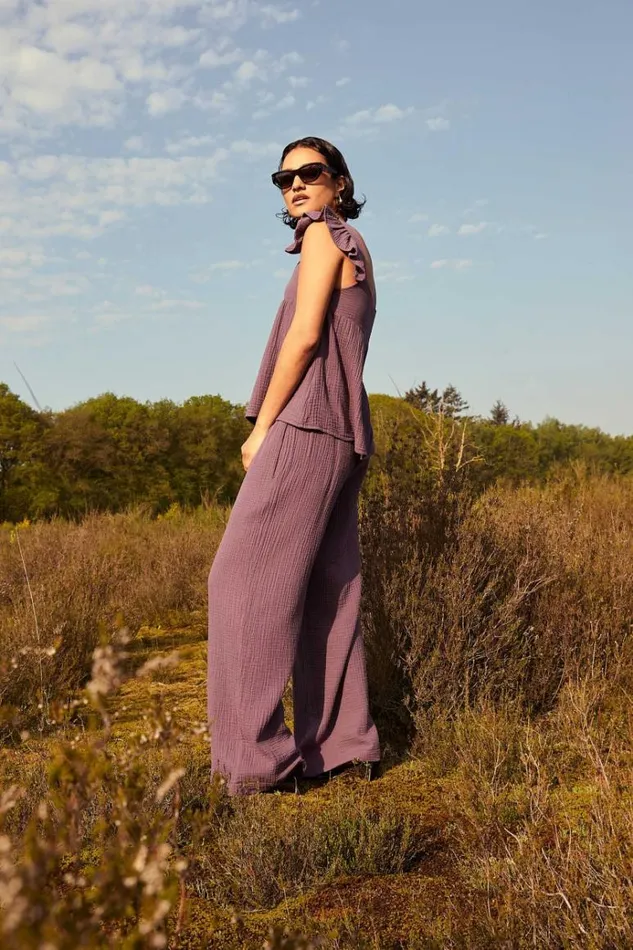 ByBar Broeken Vrouwelijk Loua Doppia Pant Dark Lavender