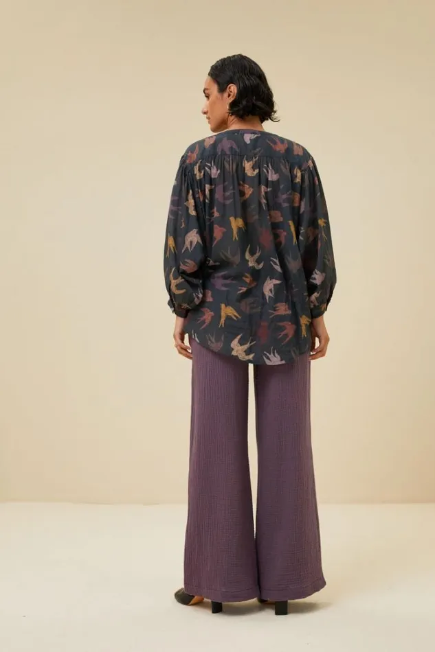 ByBar Broeken Vrouwelijk Loua Doppia Pant Dark Lavender