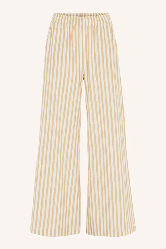 ByBar Broeken Vrouwelijk Randy Linen Stripe Pant Ochre ByBar Broeken Vrouwelijk Randy Linen Stripe Pant Ochre