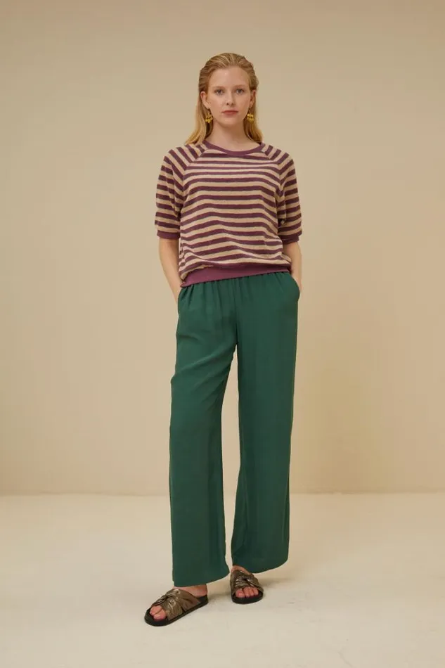 ByBar Broeken Vrouwelijk Robyn Viscose Pant Deep Green