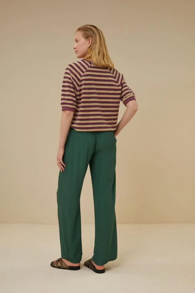 ByBar Broeken Vrouwelijk Robyn Viscose Pant Deep Green