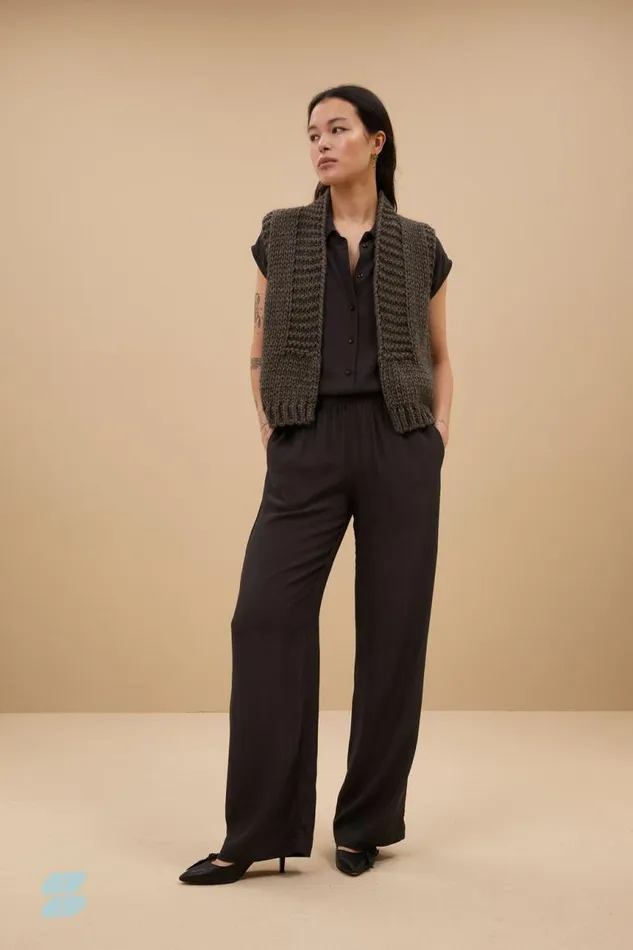 ByBar Broeken Vrouwelijk Robyn Viscose Pants Cafe Noir