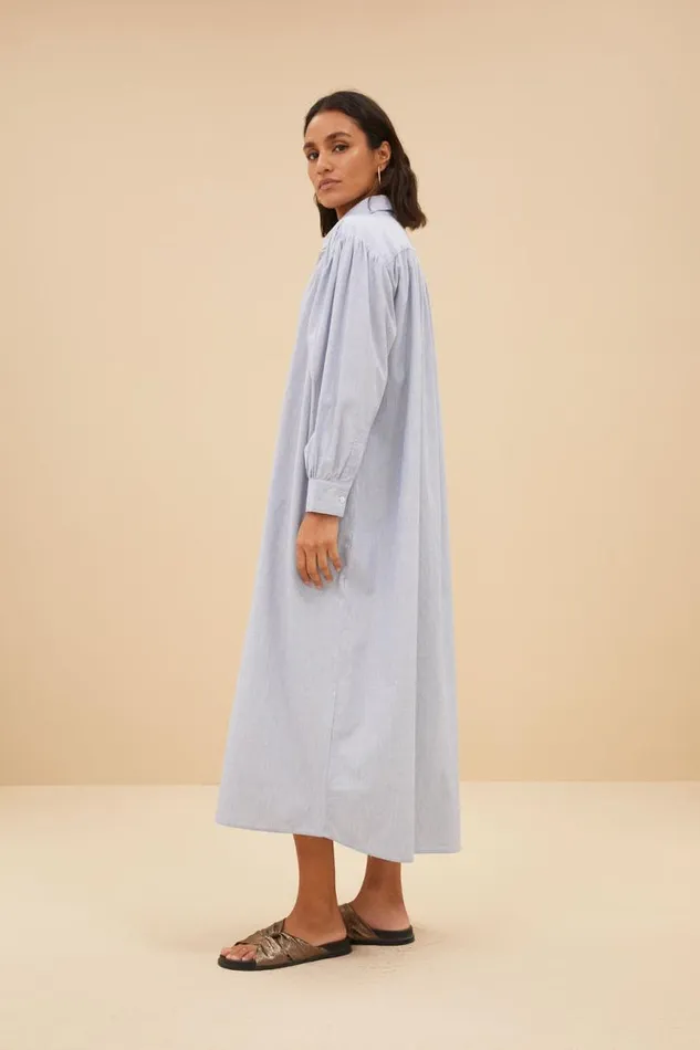 ByBar Jurken Vrouwelijk Pin Stripe Shirt Dress Indi Grey ByBar Jurken Vrouwelijk Pin Stripe Shirt Dress Indi Grey