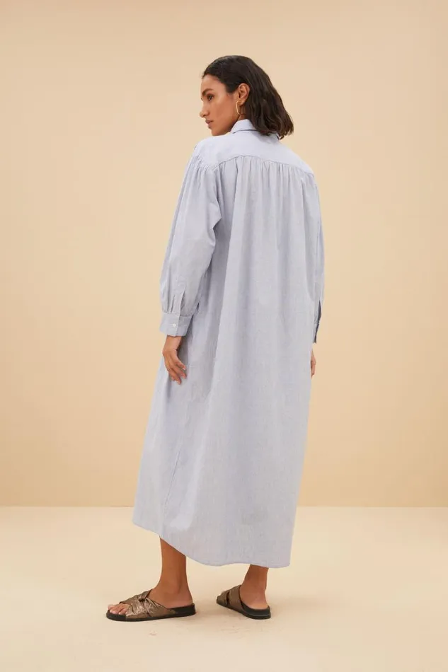 ByBar Jurken Vrouwelijk Pin Stripe Shirt Dress Indi Grey ByBar Jurken Vrouwelijk Pin Stripe Shirt Dress Indi Grey