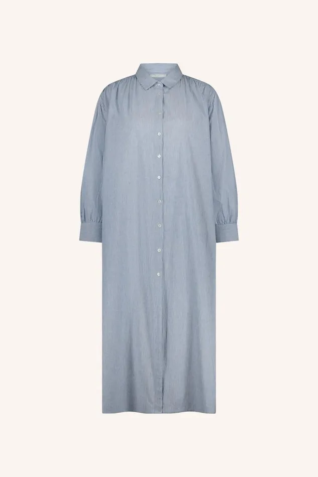 ByBar Jurken Vrouwelijk Pin Stripe Shirt Dress Indi Grey ByBar Jurken Vrouwelijk Pin Stripe Shirt Dress Indi Grey