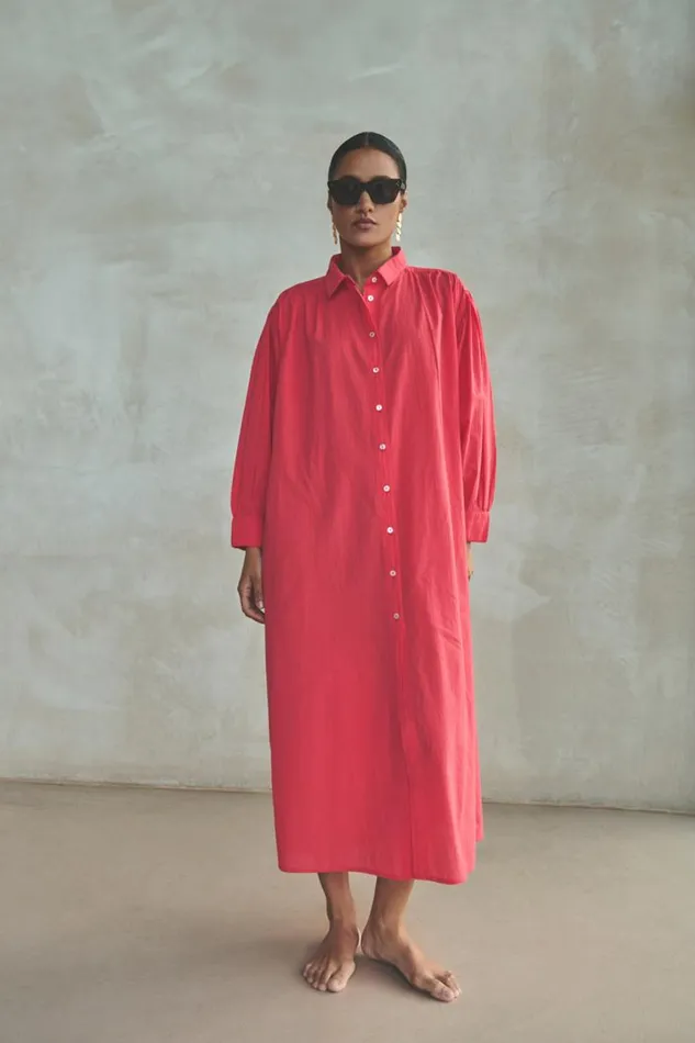 ByBar Jurken Vrouwelijk Shirt Dress PoppyRed