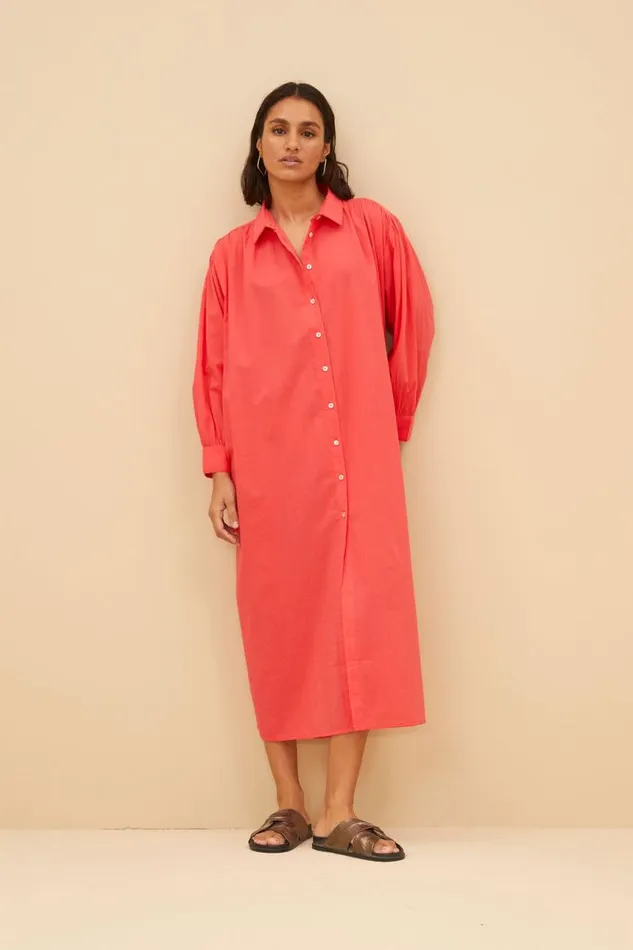 ByBar Jurken Vrouwelijk Shirt Dress PoppyRed